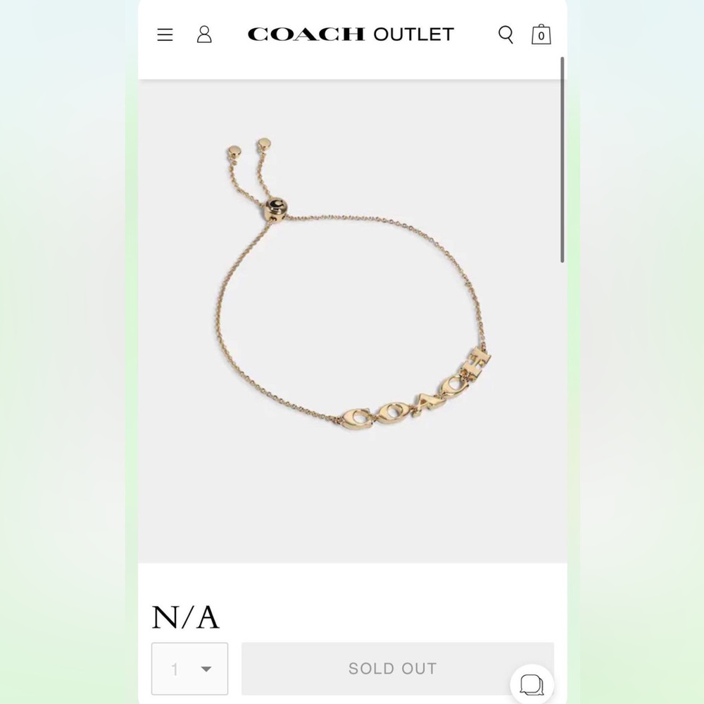 NWT Dainty COACH slider bracelet gold color - Picture 4 of 4